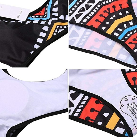 Cut Out Monokini Tribal Print High Waist One Piece - Picture 5 of 6